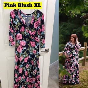 Pink Blush XL floral maternity dress EUC